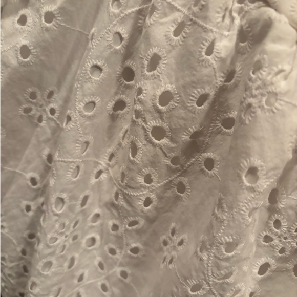 1.STATE White Eyelet Puff Sleeve Square Neck Cottagecore Blouse Size M - Picture 4 of 7